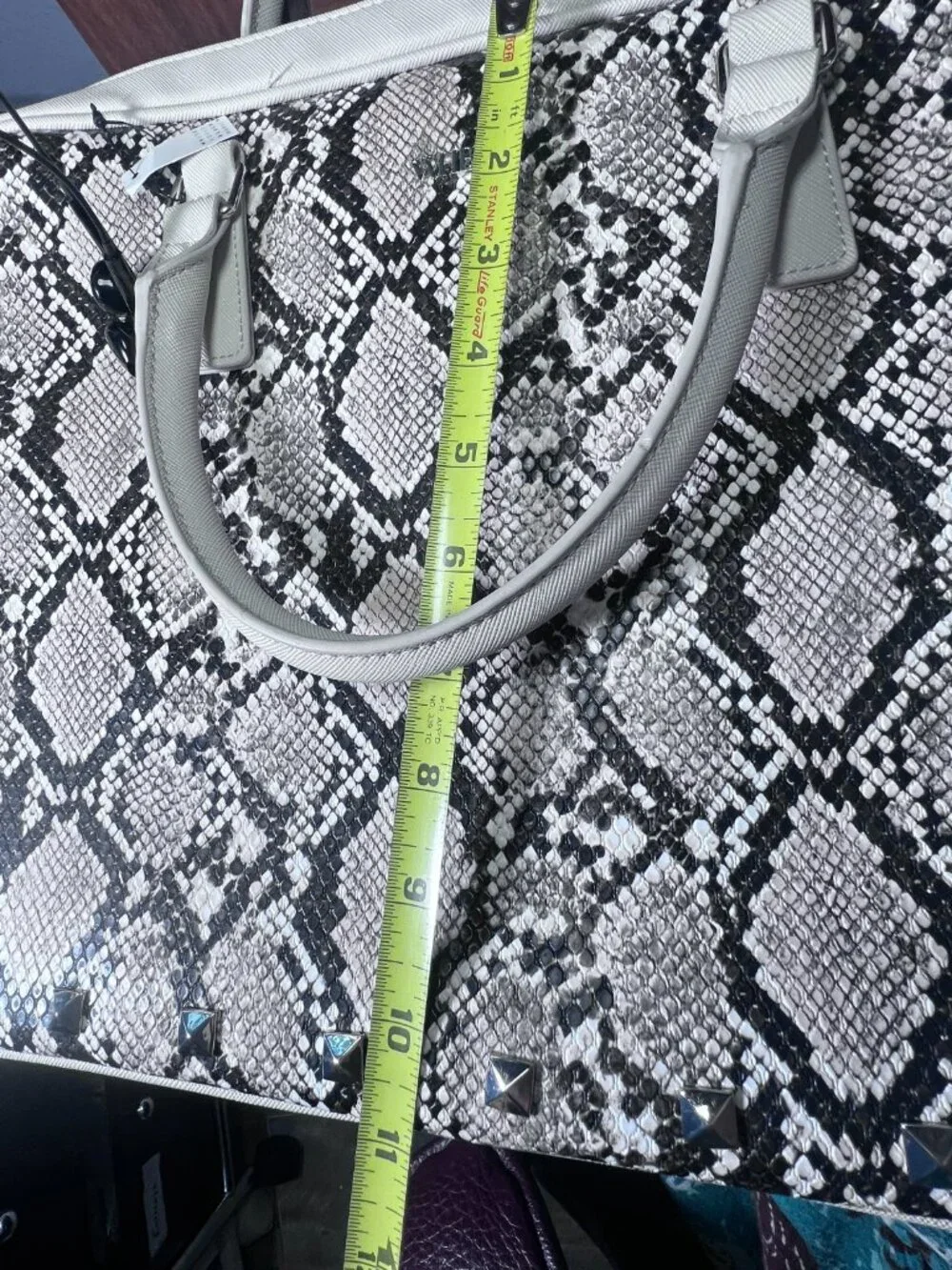 WHBM Computer Carry on Handbag Crossbody Python Snake Reptile Print 15X11X2